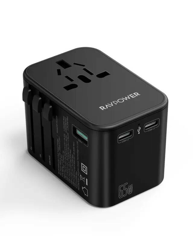 RAVPower 65W charger ports and connections close-up detail