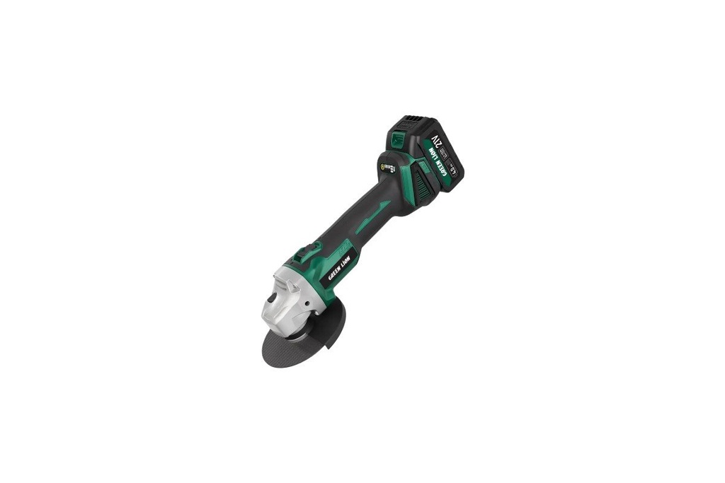 Close-up of Green Lion GAG-900 grinding wheel and disc changing mechanism