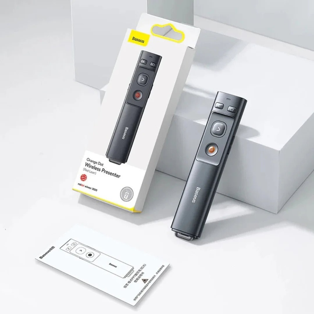 متحكم العرض اللاسلكي من Baseus مع عبوة المستقبل USB والملحقات