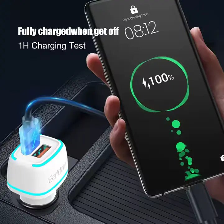 USB-C cable connector detail of Earldom ES-CC11 car charger