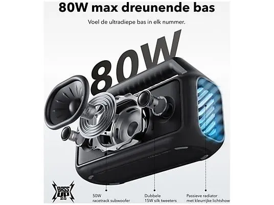 Compact Anker Soundcore Boom 2 speaker with premium black matte finish