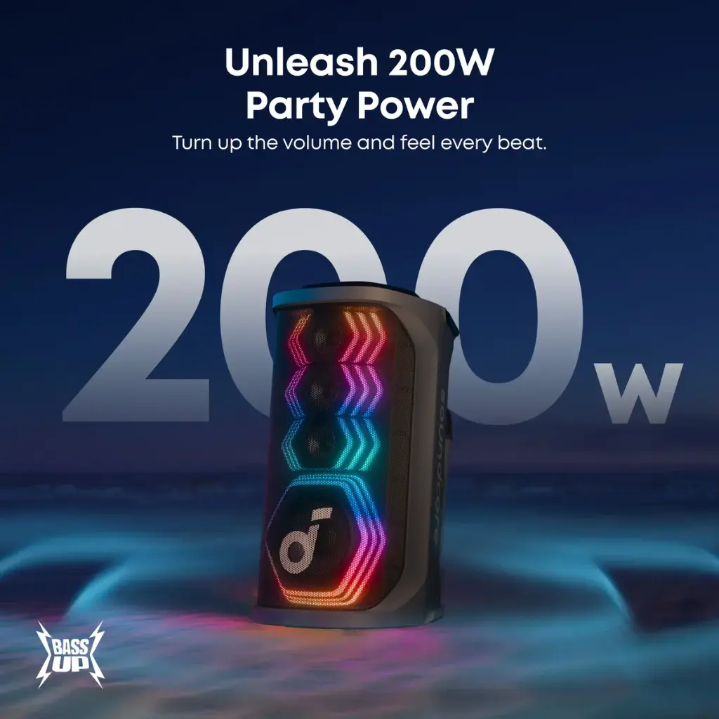 سماعة Anker Soundcore Rave 3S مع تأثيرات الإضاءة LED