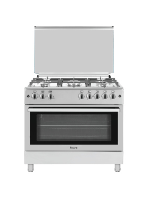 Cooker Ferre 90*60cm 5 Burners Free Standing Gas Cooker – Silver