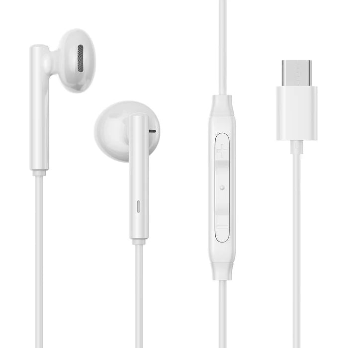 Joyroom JR-EC05 USB-C Half In-Ear Wired Earphones – White