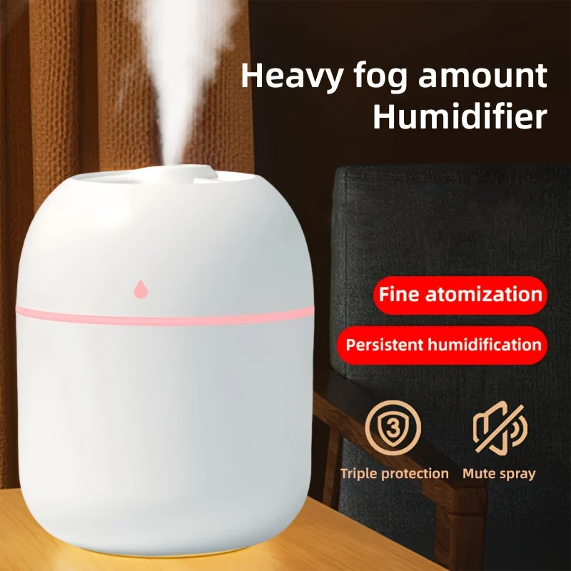 Aroma Diffuser and Humidifier USB Powered Oval with Night Light, Cold Mist for Fresh Room