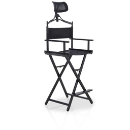 LIFELOOK Folding Makeup Artist Director Chair with Headrest & Footrest - Black
