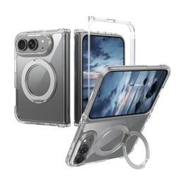 DuoMatte Transparent Magnetic Case with 360° Rotating Holder for iPhone Duo