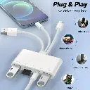 Multi-Device Memory Card Reader, 5-in-1 USB OTG Adapter, with Micro SD & SD Card Slots for iPhone/iPad, USB C & USB A Devices 