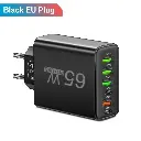 65W Mobile Phone Charger Super Fast Charging USB + Type C Multi-port