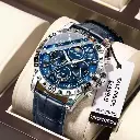 Poedagar High Quality Leather Luxury Mens Watch Chronograph Watch for Men